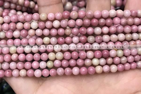 CFW44 15.5 inches 4mm round pink wooden jasper beads wholesale