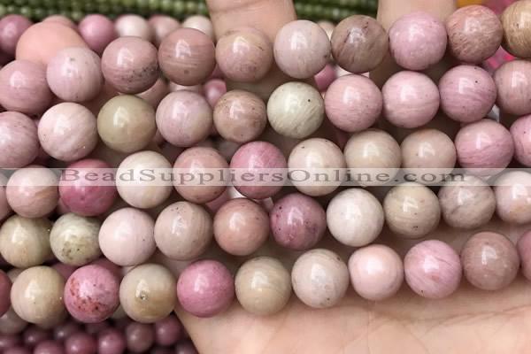 CFW48 15.5 inches 12mm round pink wooden jasper beads wholesale