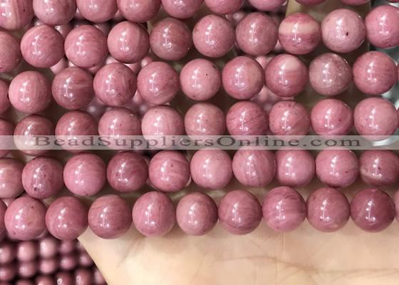 CFW53 15.5 inches 10mm round natural pink wooden jasper beads