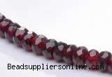 CGA09 4*6mm faceted roundel natural garnet gemstone beads Wholes