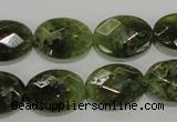 CGA109 15.5 inches 13*18mm faceted oval natural green garnet beads