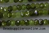 CGA156 15.5 inches 2.5*4mm faceted rondelle green garnet beads