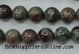 CGA305 15.5 inches 14mm round red green garnet gemstone beads