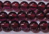 CGA356 15 inches 3mm round natural red garnet beads wholesale