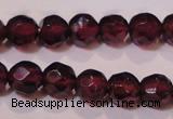 CGA361 14 inches 4mm faceted round natural red garnet beads wholesale