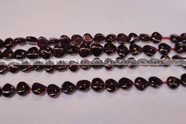 CGA392 15 inches 7*7mm heart natural red garnet beads wholesale