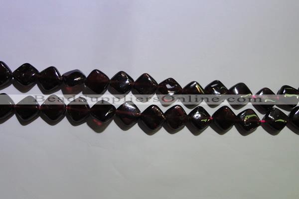 CGA409 15.5 inches 10*10mm diamond natural red garnet beads wholesale