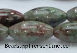 CGA57 15.5 inches 15*30mm rice red green garnet gemstone beads