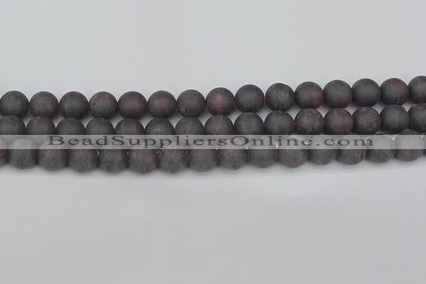 CGA673 15.5 inches 10mm round matte red garnet beads wholesale