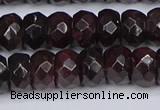 CGA679 15.5 inches 5*9mm faceted rondelle red garnet beads