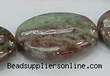 CGA68 15.5 inches 30*40mm oval red green garnet gemstone beads