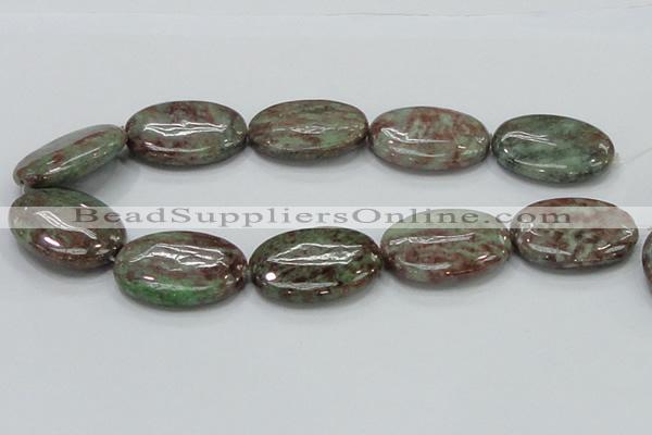 CGA68 15.5 inches 30*40mm oval red green garnet gemstone beads