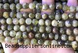 CGA706 15.5 inches 8mm faceted round green garnet beads