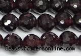 CGA736 15 inches 6mm faceted round red garnet beads