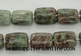 CGA74 15.5 inches 10*14mm rectangle red green garnet gemstone beads