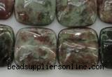 CGA81 15.5 inches 20*20mm square red green garnet gemstone beads