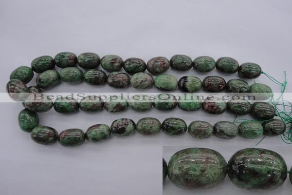 CGA85 15.5 inches 13*18mm egg-shaped red green garnet gemstone beads