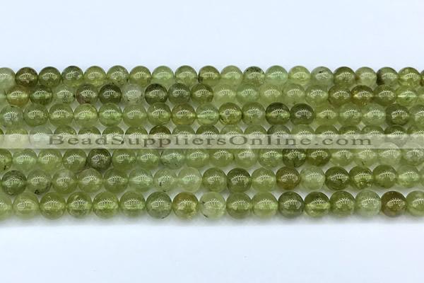 CGA850 15 inches 6mm round green garnet beads