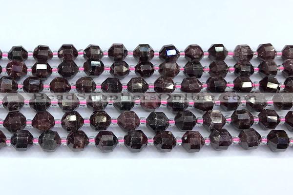 CGA855 15 inches 7mm-8mm faceted red garnet beads