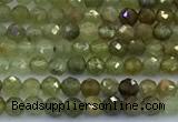 CGA856 15 inches 4mm faceted round green garnet beads