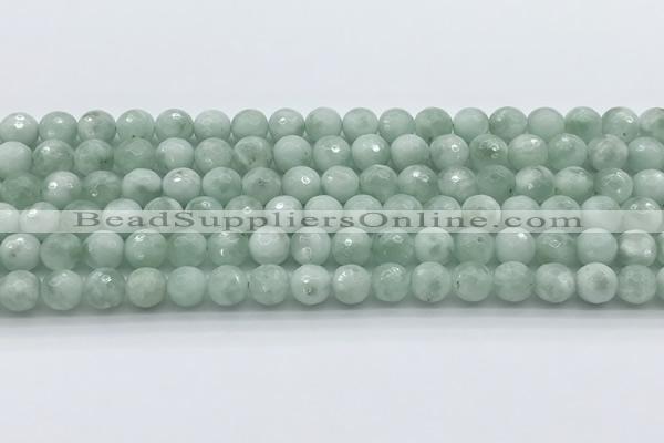 CGA912 15.5 inches 8mm faceted round green angel skin beads wholesale