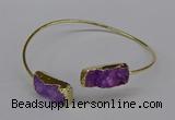 CGB1032 8*18mm - 10*20mm freeform druzy agate bangles