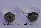 CGB2010 30mm flower druzy agate gemstone bangles wholesale