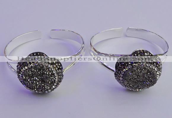 CGB2010 30mm flower druzy agate gemstone bangles wholesale