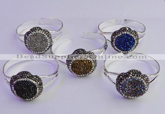 CGB2018 30mm flower druzy agate gemstone bangles wholesale