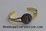 CGB2028 25mm coin plated druzy agate bangles wholesale