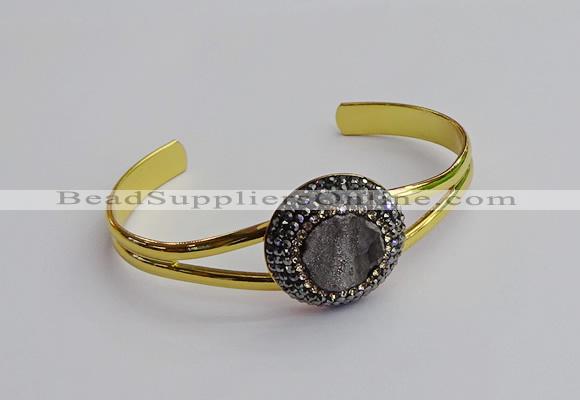 CGB2028 25mm coin plated druzy agate bangles wholesale