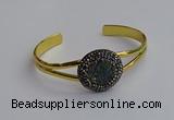 CGB2031 25mm coin plated druzy agate bangles wholesale