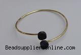 CGB2047 10mm coin plated druzy agate gemstone bangles wholesale