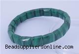 CGB226 7 inches 10*10mm square natural malachite gemstone bracelets