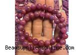 CGB2501 7.5 inches 7mm round ruby gemstone beaded bracelets