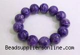 CGB2557 7.5 inches 18mm round charoite gemstone beaded bracelets