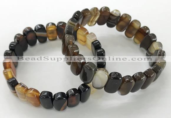 CGB3112 7.5 inches 8*15mm oval agate gemstone bracelets