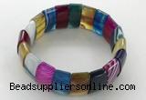 CGB3160 7.5 inches 11*23mm faceted rectangle agate bracelets