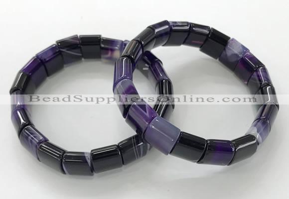 CGB3166 7.5 inches 12*15mm rectangle agate bracelets wholesale