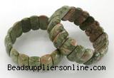 CGB3250 7.5 inches 12*25mm oval unakite gemstone bracelets