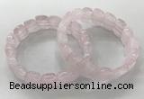 CGB3265 7.5 inches 10*15mm faceted marquise rose quartz bracelets