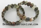 CGB3284 7.5 inches 10*15mm faceted oval rainforest agate bracelets