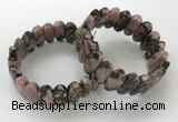 CGB3318 7.5 inches 10*20mm faceted oval rhodonite bracelets