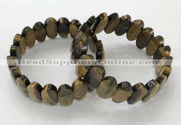 CGB3320 7.5 inches 10*20mm faceted oval yellow tiger eye bracelets