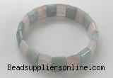 CGB3332 7.5 inches 10*15mm rectangle mixed gemstone bracelets