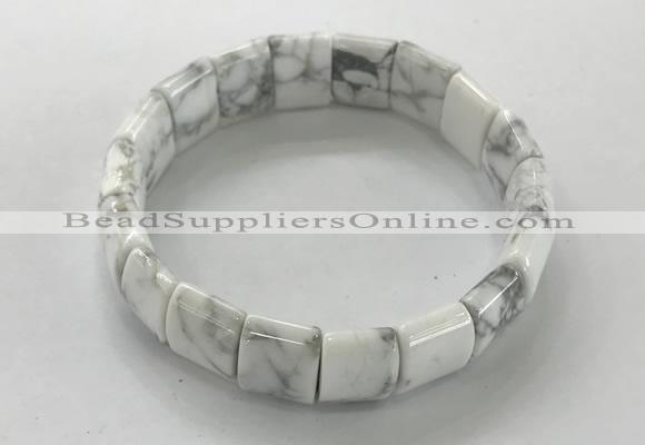 CGB3336 7.5 inches 10*15mm rectangle white howlite bracelets