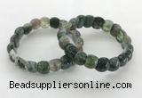 CGB3374 7.5 inches 10*15mm oval moss agate bracelets