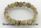 CGB3382 7.5 inches 10*15mm oval picture jasper bracelets