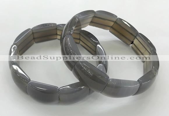 CGB3407 7.5 inches 15*21mm grey agate gemstone bracelets