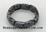 CGB3416 7.5 inches 15*21mm snowflake obsidian bracelets